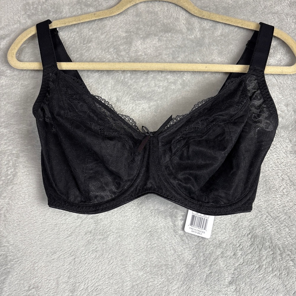Freya Fancies Plunge Bra Black Lace Underwire  Womens Size 30J US
